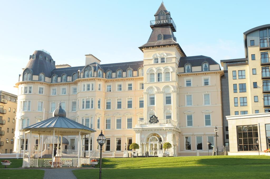 Image of the Royal Marine Hotel in Dun Laoghaire, County Dublin, Ireland. Not pictured is the wheelchair access route to the left of the hotel's main entrance.